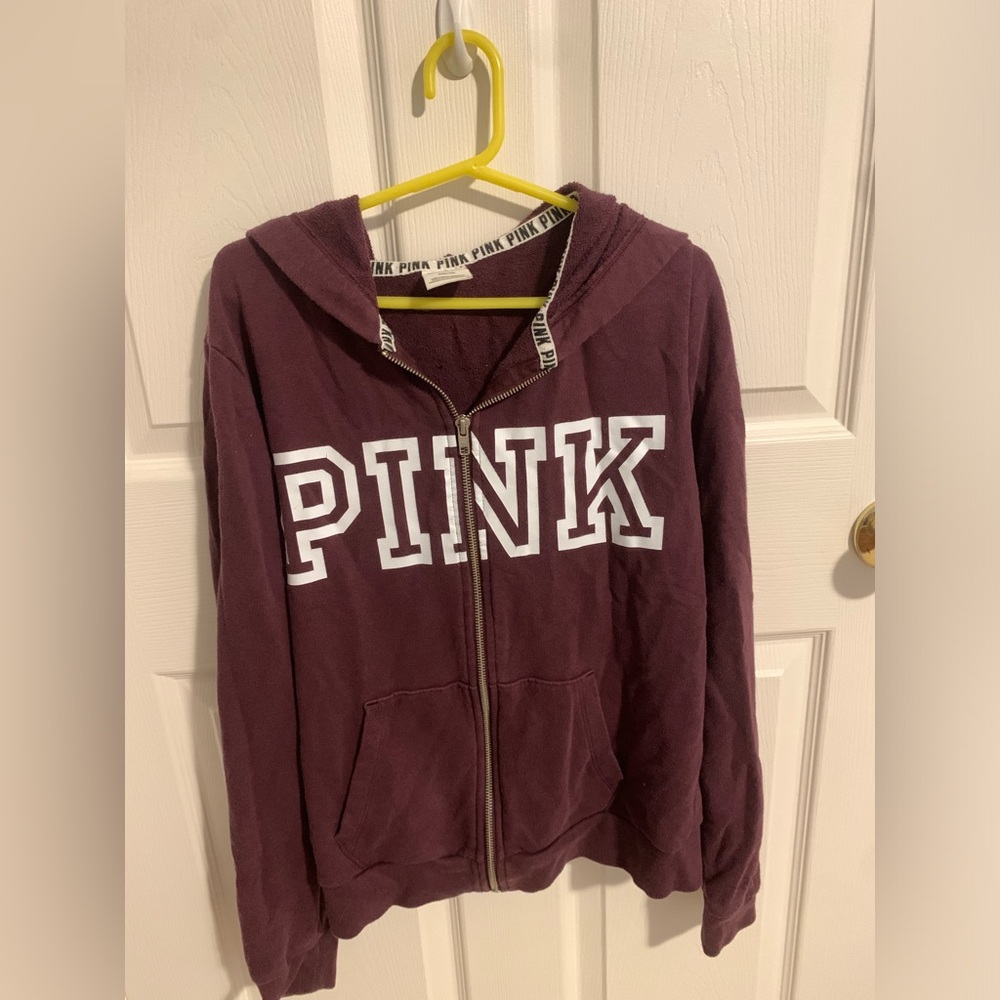 Size medium, purple/burgandy zip up from pink